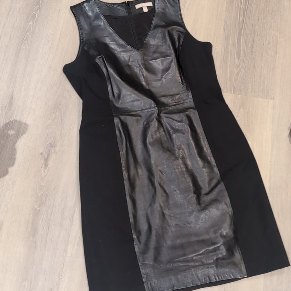 Banana Republic Leather Paneled Dress Size 14